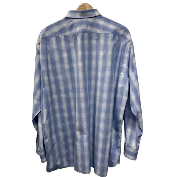 Ike Behar 120’s 2 Ply Lavender Plaid Button Down Cotton Shirt - Picture 7 of 9